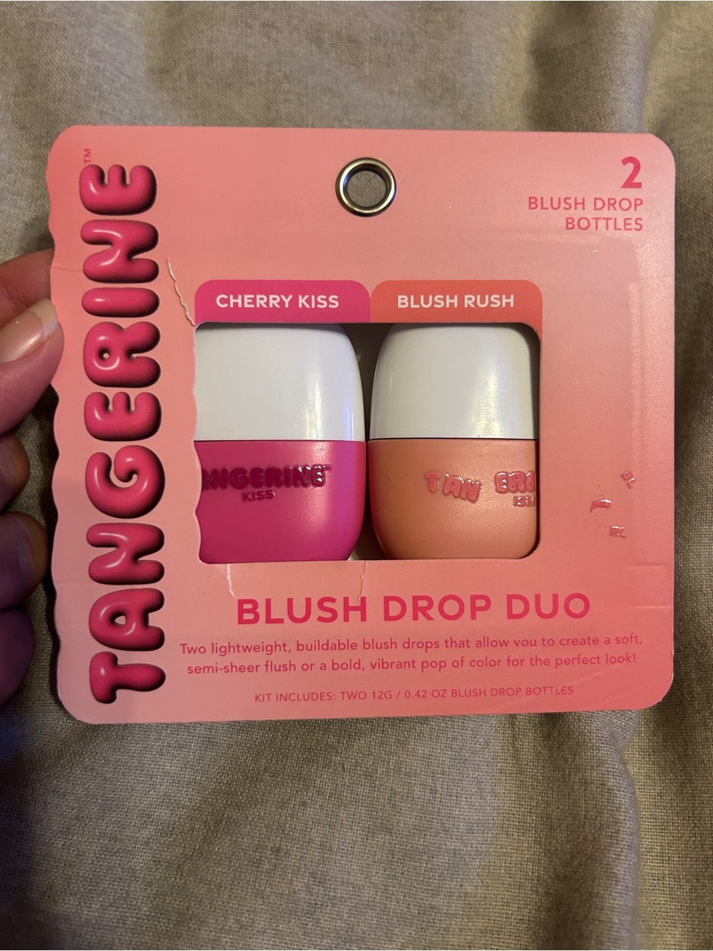 Tangerine Blush Drop Duo - Cherry Kiss (bright pink) & Blush Rush (peach)